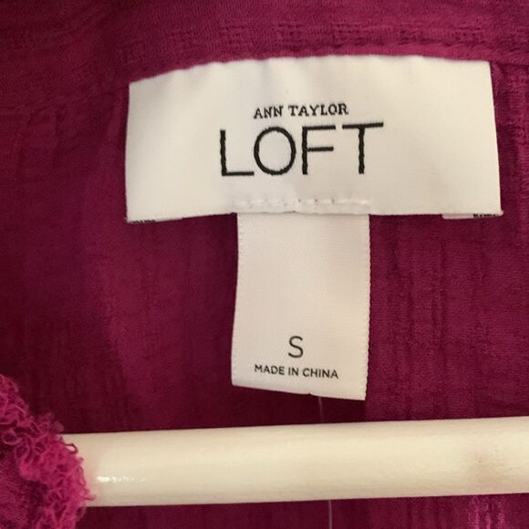 2 LOFT Rose Frilled Ruffled Pink Sleeveless Blouse Small S Top Lot Set NWT - Picture 5 of 12